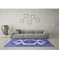 thumbnail image 3 of Ahgly Company Machine Washable Indoor Round Persian Blue Traditional Area Rugs, 4' Round, 3 of 4
