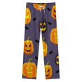 thumbnail image 4 of Halloween Design Of Different Pumpkin And Bat Winter Female Pants Flannel High Waist Women Pants Lady Warm Straight Leg Plush Trousers, 4 of 7