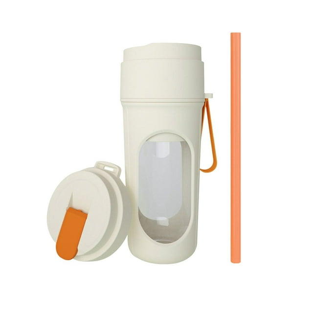 LSLJS Mélangeurs Mini Portables Rechargeables Deux Lids Presse-Agrumes de Voyage avec Paille et Fonction de Mélange