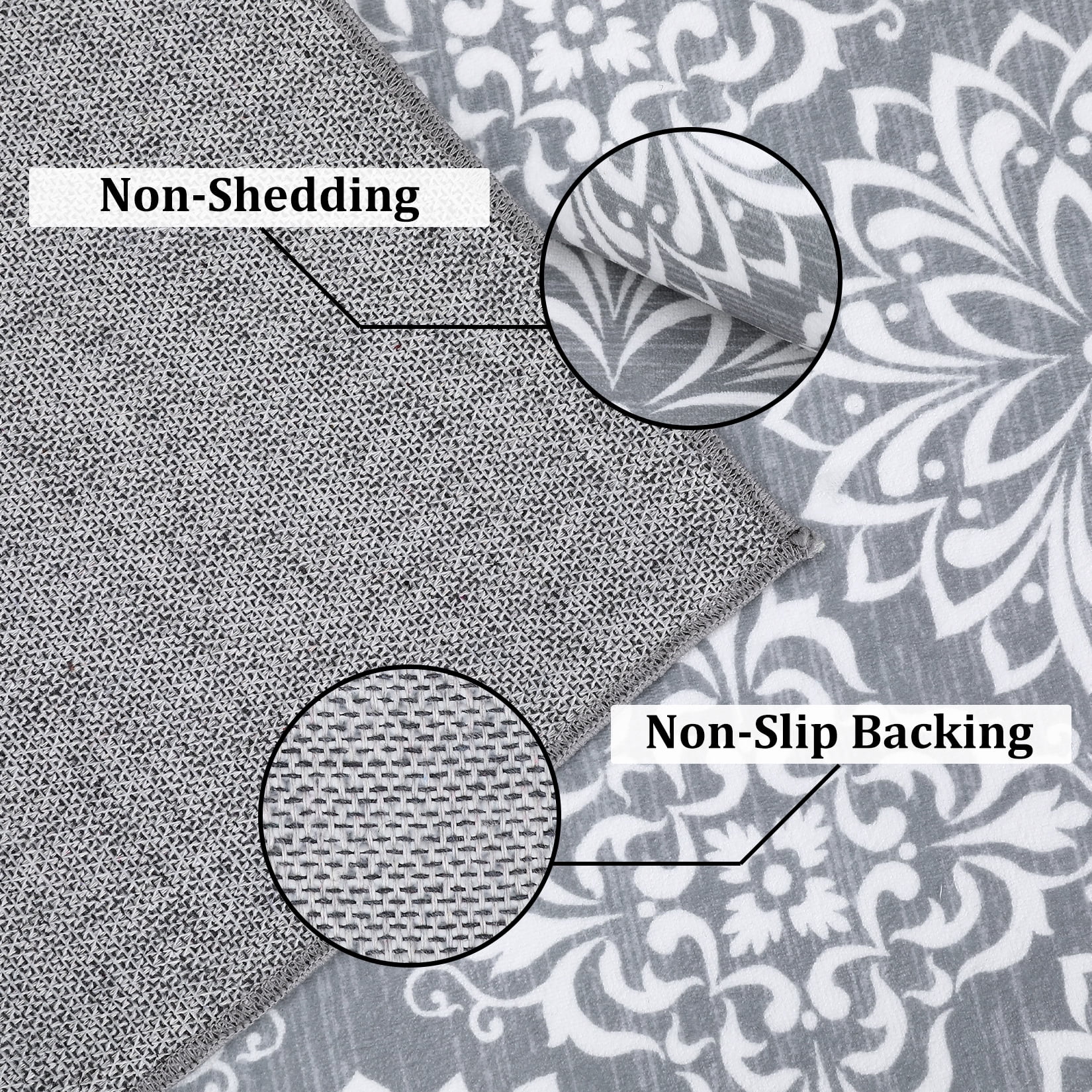 Hasoo 5' x 7' Area Rugs for Living Room Modern Austere European Area Rugs Machine Washable Rugs Bedroom Dining Room Kitchen Carpet Gray