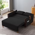 thumbnail image 2 of 2-in-1 Pull Out Sofa Bed, Convertible Sleeper Sofa with 2 Cushions and Side Pockets, Hidden Storage Space, Loveseat Pullout Couch Bed, for Small Place, Apartment, Office, 2 of 7