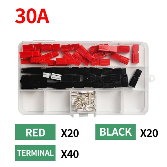 40/90/200/500Pcs Anderson 30A Single Pole High Current Electric Plug Connector RED Forklift Battery Power Terminal PP