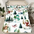 thumbnail image 2 of Castle Fairy Kawaii Snowman 3pcs Twin Sheet Sets for Teens,Festival Theme Twin Fitted Sheet,Merry Christmas Breathable Flat Sheet,Ultra Soft Home Decor, 2 of 7