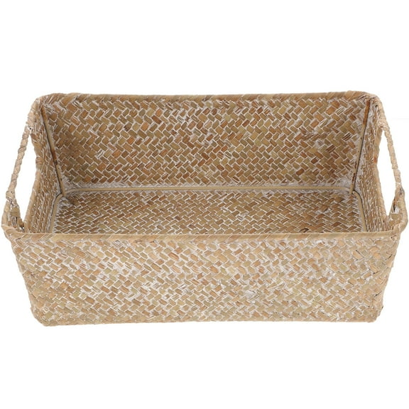 HEALEEP Kitchen Baskets For Storage Natural Material Bread Basket Rectangular 1Set 13X9X4In