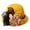 Yellow, variant on MEICHEN Vintage Wool Cloche Hat for Women Fashion Winter Floral Round Bucket Hat Womens Solid Color Bowler Hat