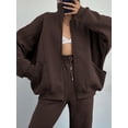 thumbnail image 4 of Luethbiezx Fashionable Women's Two Piece Outfit Set with Stand Collar Sweatshirt and Pants, 4 of 6
