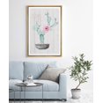 thumbnail image 2 of IDEA4WALL Framed Canvas Art Wall Decor Prickly Pear Cactus with Pink Flower and WOD Panel Botanical Plants Illustrations Realism Decorative Elements for Dorm Home Office - 24"x36", 2 of 4