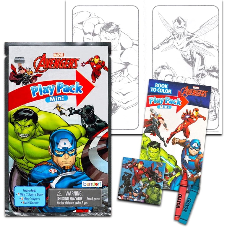 Marvel Iron Man Mini Party Favors Set - 24 Grab N Go Play Packs With Coloring Book & Stickers (Avengers Birthday)