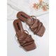 thumbnail image 3 of Women White Minimalist Slide Sandals, Open Toe Fashionable Sandals, 3 of 4