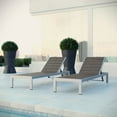 thumbnail image 2 of Modern Contemporary Urban Design Outdoor Patio Balcony Chaise Lounge Chair, Grey Gray, Aluminum, 2 of 5