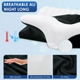 thumbnail image 3 of Ergonomic Cervical Memory Foam Pillow for Neck Pain Relief, Orthopedic Contour Pillow with Breathable Cover, for Side, Back, and Stomach Sleepers, Queen Size 23.6"x14.2"x4.7", Black, 3 of 9