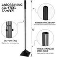 thumbnail image 3 of Steel Tamper 48 inch Steel Handle 10"x10" Garden Tamper with Rubber Grip for Laborsaving All-Steel Tamper Heavy Duty Ideal Tool for Leveling Ground Installing pavers and Repairing Blacktop, 3 of 8