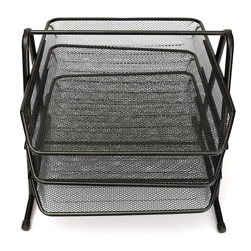 Paper Tray Desk Organizer 3 Tier Metal Mesh Letter Organizers for Business, Home, School