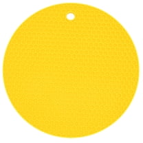 Round Silicone Heat Resistant Mat - Food Grade Microwave & Oven Pad in Yellow