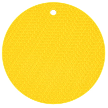 Round Silicone Heat Resistant Mat - Food Grade Microwave & Oven Pad in Yellow