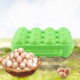 thumbnail image 2 of Bandeja de plástico de doble cara para huevos, caja de almacenamiento, contenedor con asa para 12 huevos (verde), 2 of 8