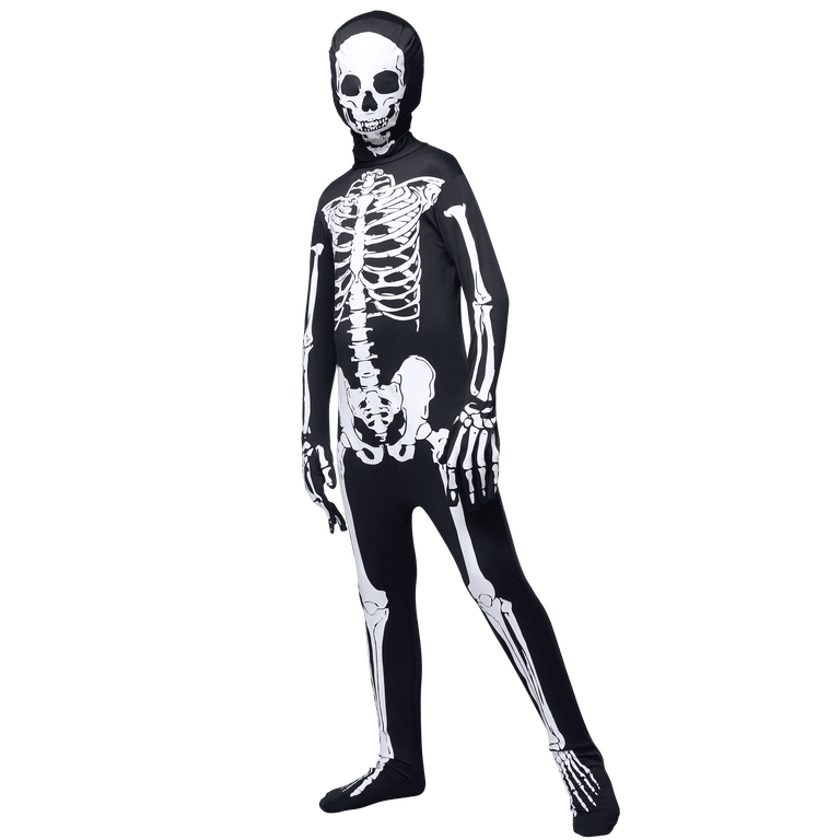 Joyfy Halloween Kids Scary 3D Skeleton Costume L Polyester