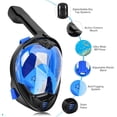 thumbnail image 3 of Full Face Snorkel Mask, with Latest Dry Top System and Safety Breathing System, with Camera Mount for Adults&Kids Black+Blue L/XL, 3 of 7