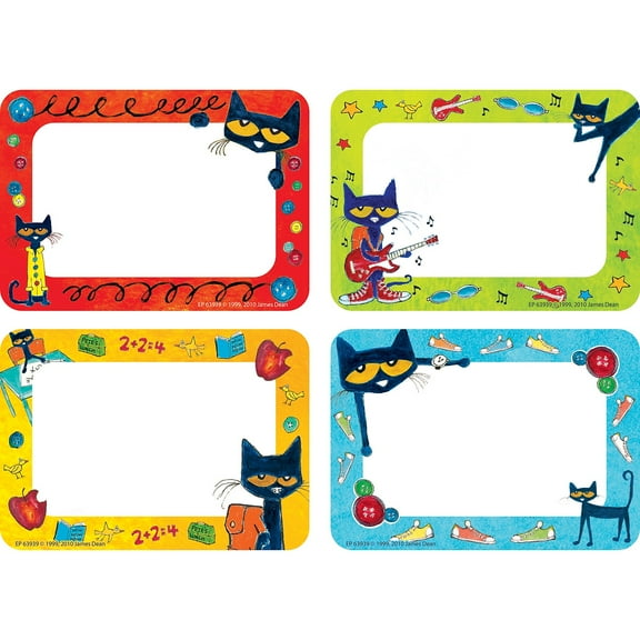 Teacher Created Resources Pete the Cat Name Tags/Labels 3.5"W x 2.5"H 6/Bundle (EP-63939)