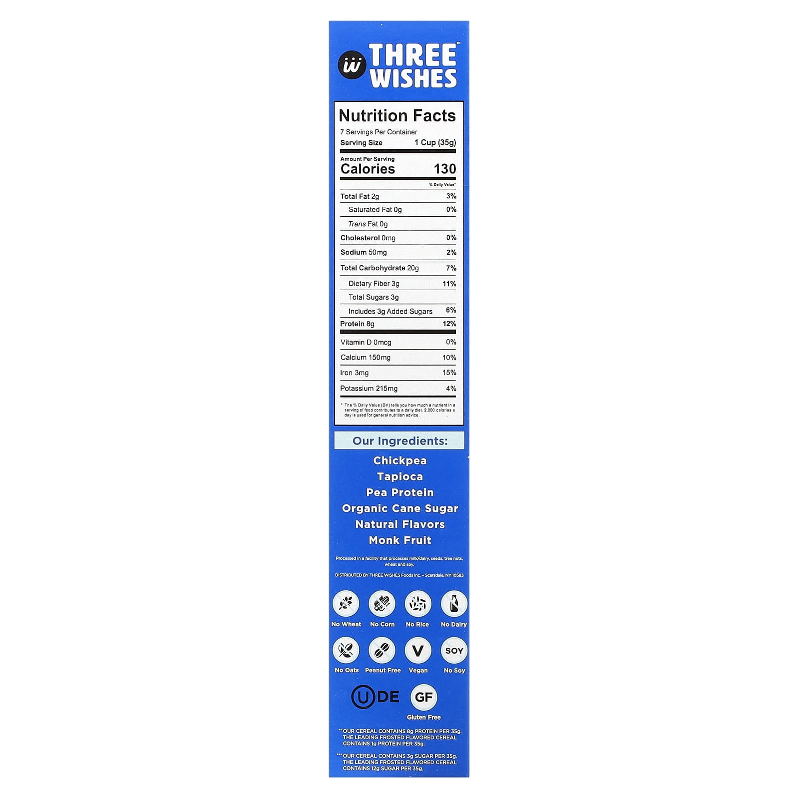 Three Wishes, Grain Free Cereal, Vanilla Frosted, 8.6 oz (245 g) Pack of 2