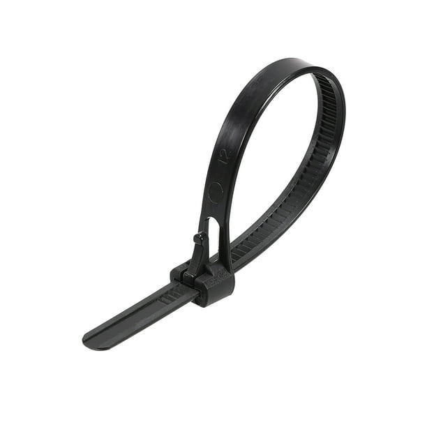 Réutilisable Attache Câble 150mmx7.2mm Réglable Nylon Serrage Collier  Enveloppes Noir 50pcs 
