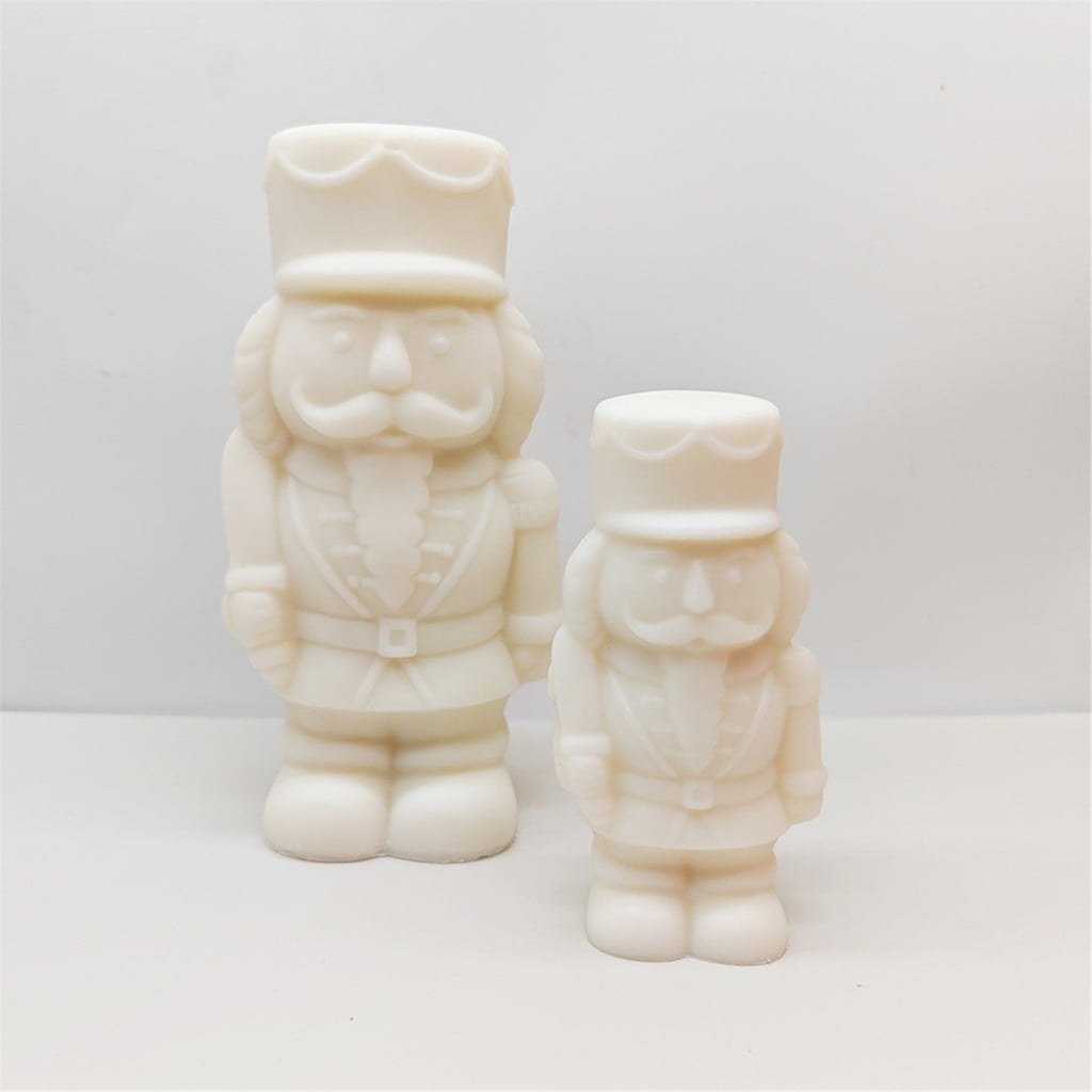 Christmas Nutcrackers Soldier Silicone Mold Compact Nutcrackers Solider Shaped Silicone Mold for Scented Candle Decors