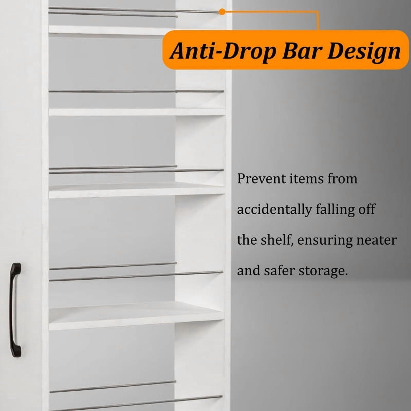 71''H 7-Tier Pull-Out Storage Shelf Cabinet with Wheels, Kitchen Rolling Storage Rack Cart for Narrow Spaces