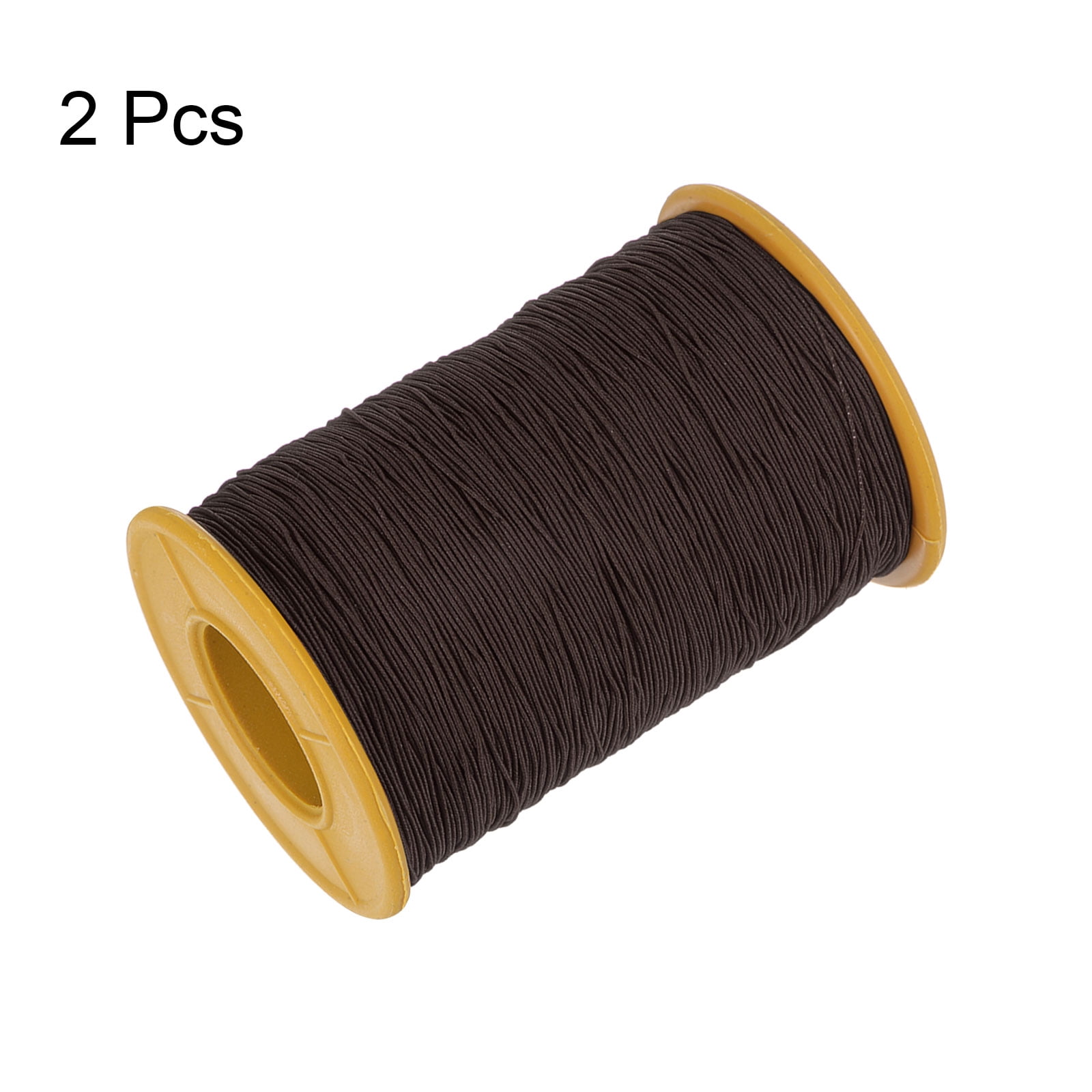 Uxcell 2pcs Elastic Sewing Thread 547 Yards 0.5mm Thickness Latex Sewing Thread for Hand Sewing, Gathering, Brown