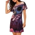 thumbnail image 2 of Fotbe Cute Flower Owl Bata de Dormir para Mujer con Estampado, Camisón de Algodón de Manga Corta, Ropa de Dormir Casual, 2 of 6