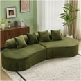 thumbnail image 2 of JERFIT Modern Minimalist Curved Modular Sofa Set, 4-Seater Plush Sectional Couch with Springs, Foam Filled, Dark Green Fabric for Living Room, 2 of 5