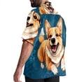 thumbnail image 3 of Corgi Dog Men's Short Sleeve Casual Printed Button Down Beach Shirts, 3 of 6