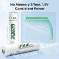 thumbnail image 4 of Pilas AA recargables DREAMME, paquete de 8, 1.5 V, 3600 mWh, 4 of 7