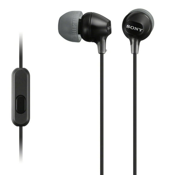 SONY MDR-EX15AP/B Fashion Color EX Earbud Headset - Black, Great sound with integrated mic and smartphone playback control1, in fashionable colors to compliment your style.