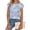 Blue, variant on ASDFVBKG Womens Blouses Soft Cap Sleeve Crewneck T Shirts Dressy Vintage Floral Prints Color Vacation Loose Outfits Clothes Blue M