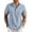 A-flecking Blue, variant on Men's Linen Henley Shirts Summer Beach Short Sleeve Loose Fit T Shirt Button Up Lightweight Casual Tee