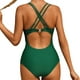 thumbnail image 4 of WILLBEST Trajes de Baño Trajes de Baño Para Mujer Trajes de Baño Fruncidos Monokini Con Cuello En V y Tiras, 4 of 6