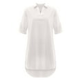 thumbnail image 5 of Admvng Womens Summer Dresses Fashion Plus Size Cotton Linen Turn Down Collar Loose Shirt Dress S-5XL, 5 of 5
