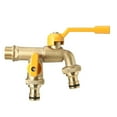 thumbnail image 4 of Double Taps Brass Water Faucet Garden Hose Splitter 2 Way Thread Connector, 4 of 10