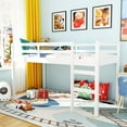 thumbnail image 4 of Miniyam Wood Twin Size Loft Bed for Kids, Space-Saving Design, White, 4 of 7