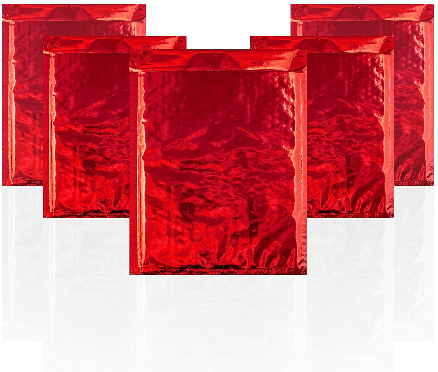 AMZ Pack of 10 Red Metallic Bubble Mailers 6 x 6.25 Red Padded Envelopes 6 x 6 1/4 Glamour Bubble Mailers Peel and Seal Envelopes Shipping Bags for Mailing Packing Packaging Wholesale Price