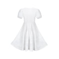 thumbnail image 2 of Sunny Fashion Girls Dress White Solid A-line Retro Puff Sleeve Casual Spring Summer 6 Years, 2 of 6
