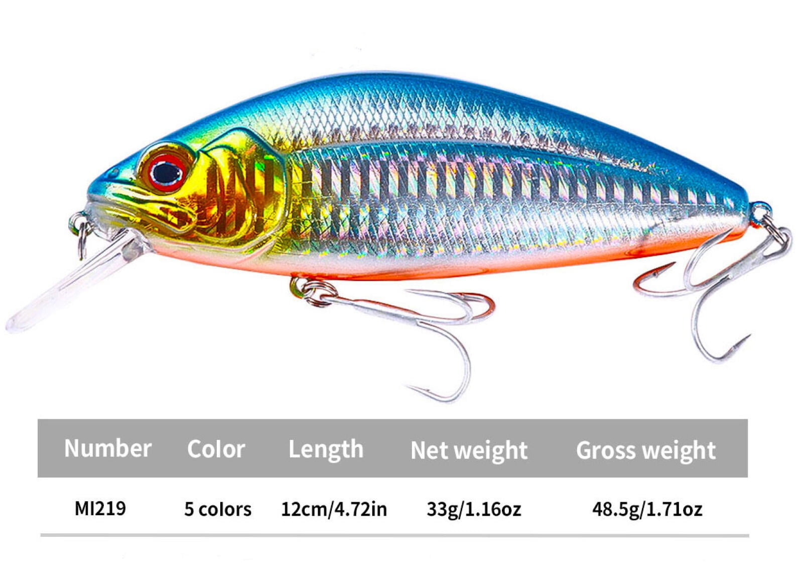 HENGJIA Fishing Lures, Jerkbait for Bass Fishing Minnow Lure Set with Boxes, Fishing Plugs Sink Slowly Hard Baits Long-Distance Casting Swimbaits for Trout Bass Perch Fishing,5pcs