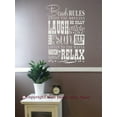 thumbnail image 2 of Beach Rules Subway Art Phrases and Quote Wall Decals Sticker 23x15 Black, 2 of 3