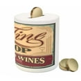 thumbnail image 3 of Vintage Piggy Bank, Vintage Rusty Pop Art Style Sign for Wine Shop Past Time Adds Bohemian Art Print, Ceramic Coin Bank Money Box for Cash Saving, 3.6" X 3.2", Orange Red, by Ambesonne, 3 of 4
