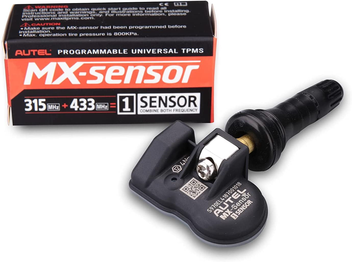 Autel MX-Sensor Tire Pressure Gauge 315/433 MHz with Programmable Durable 4 Pieces