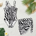 thumbnail image 5 of Xoenoiee Zebra Stripe Pattern Girls' Bathing Suit One Piece Swimsuit Halter Bathing Suit with Cover Up Skirt, Breathable Summer Beach Swimwear, 15-16 Years, 5 of 7