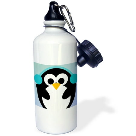 Penguin Bottle - 3dRose Christmas Penguin- Cute Whimsical Art, Sports Water Bottle, 21oz