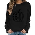 thumbnail image 2 of ZunFeo Womens Black Pumpkin Graphic Fall Sweatshirt Crew Neck Long Sleeve Pullover for Hall-oween Thanksgiving,Size S, 2 of 6