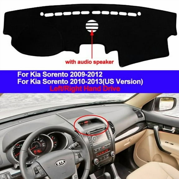 Car Dash Mat Dashboard Cover Carpet Pad For Kia sorento 2009 - 2012 with Speaker
