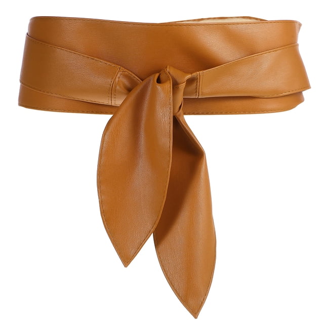 unbranded Cinturón Ancho Para De Mujer Cuero Sintético Marrón Con Femenina